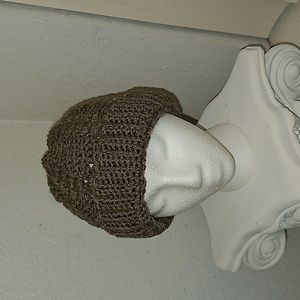 Knit crochet beanie hat
